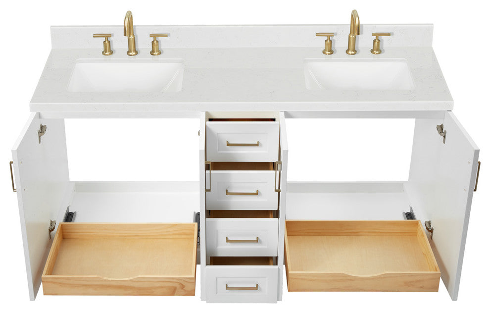 Ariel Taylor 72" Double Rectangular Sinks Bathroom Vanity