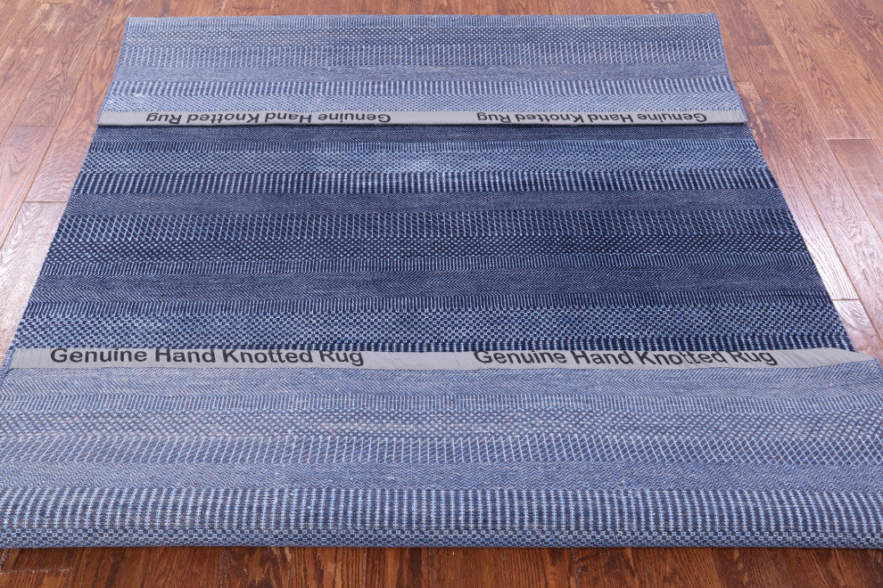 Savannah Grass Hand-Knotted Wool and Silk Rug 6' 1" X 9' 1" Q11407