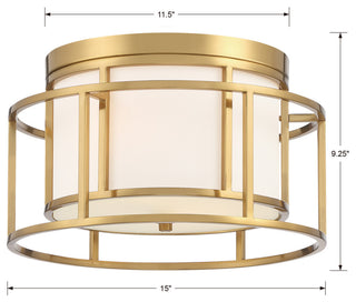 Hulton 2-Light Ceiling Mount, Luxe Gold