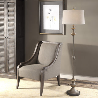 New Uttermost Vetralla Silver Bronze Floor Lamp
