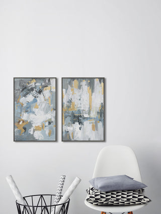 Paint Strokes Diptych, 24"x18"