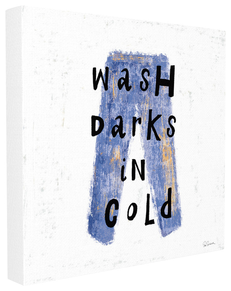 Stupell Ind. Wash Darks In Cold Blue Jeans Canvas Wall Art, 17x17