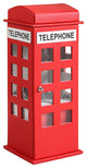 Benzara BM240350 Telephone Booth Jewelry Box With 2 Drawers, Red