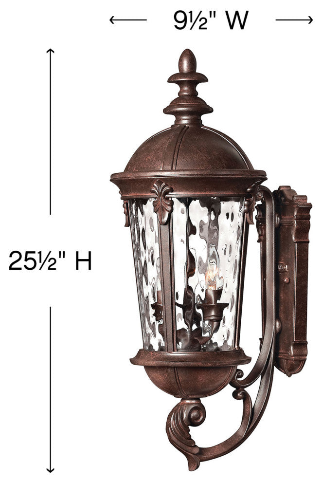 Windsor Medium Outdoor Wall Sconce, River Rock With Clear Water Glass Glass