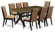 X677La147-9, 9-Piece Dining Set Table Top and 8 Linen Fabric Chairs, Black