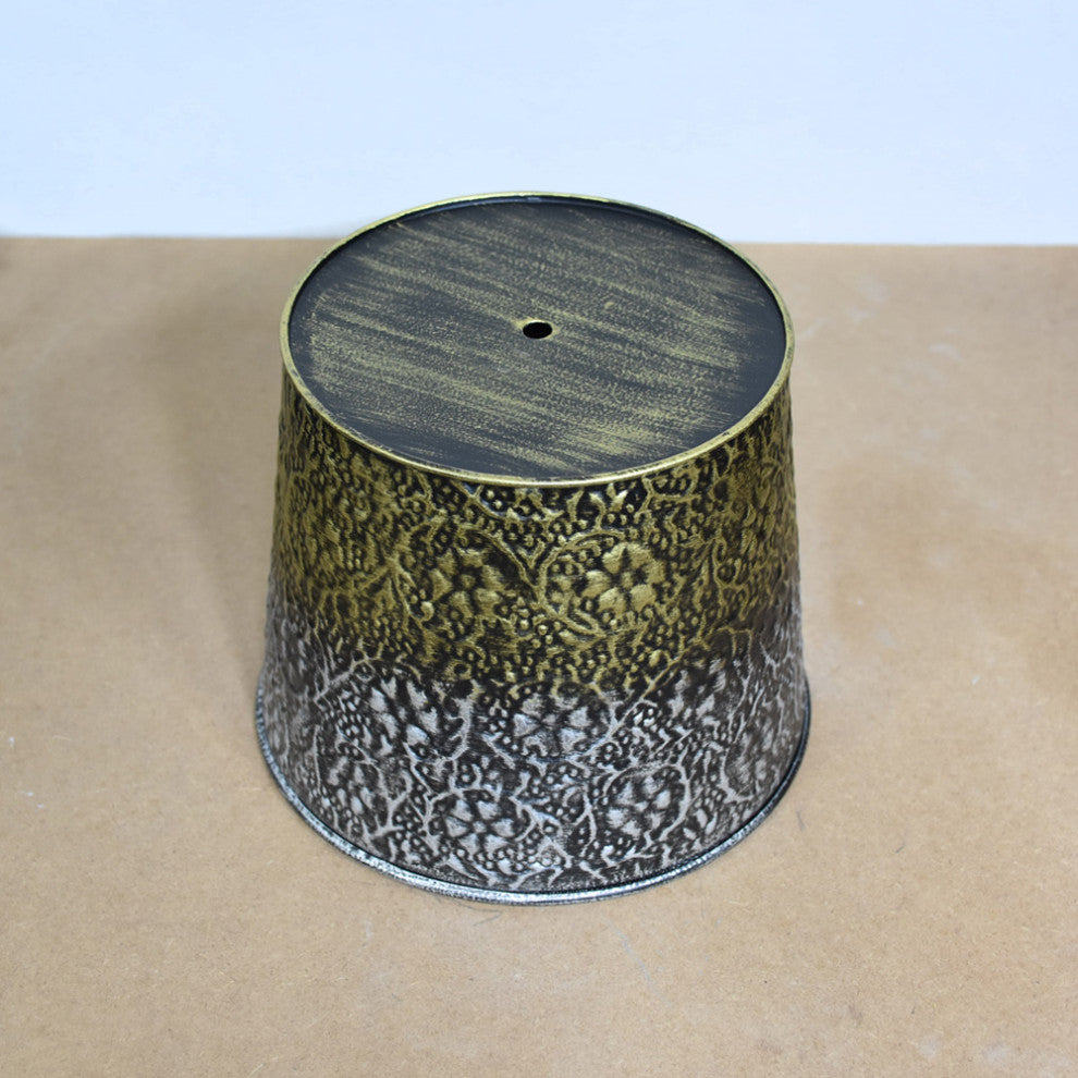 Handmade 100% Iron Round Modern Dusty Planters Pot Coated, Light Silver