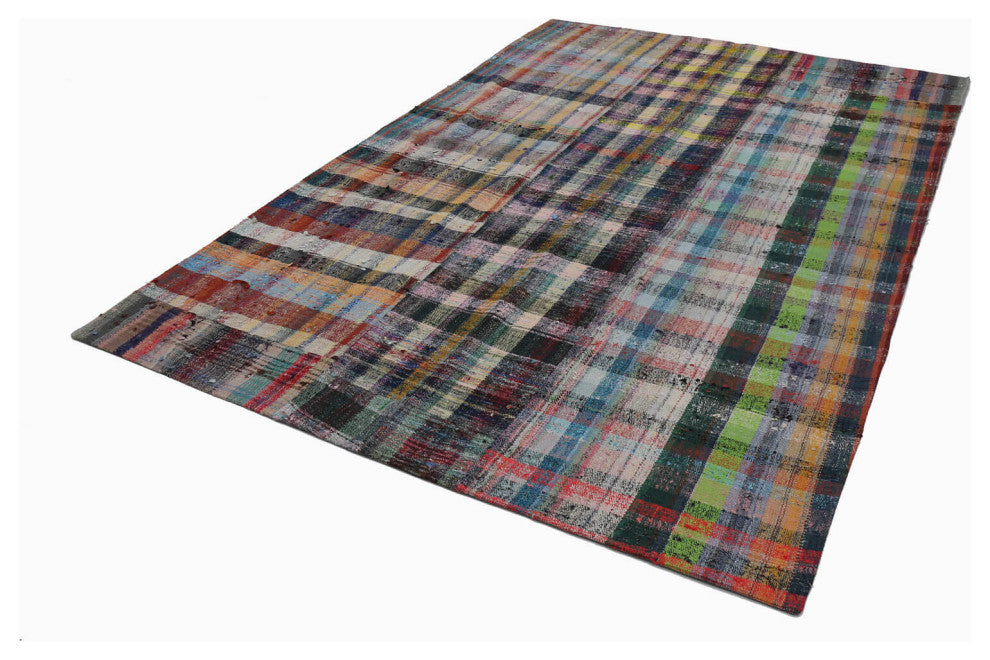 Rug N Carpet - Handmade Anatolian 6' 10'' x 10' 1'' Tribal Patchwork Kilim Rug