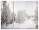 "Snow Landscape With Frosted Trees" Metal Wall Art, 3 Panels, 36"x28"