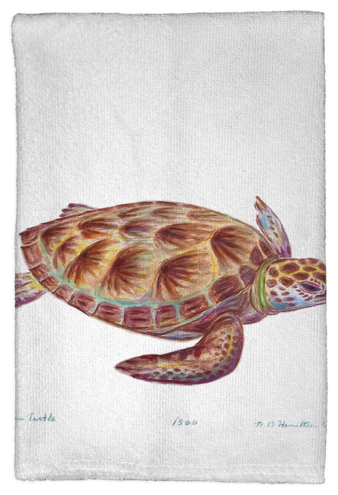 Green Sea Turtle Kitchen Towel - Two Sets of Two (4 Total)