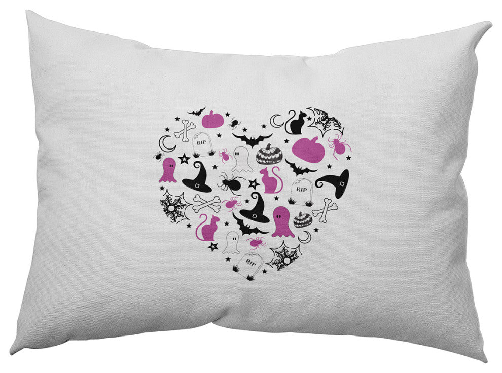 Halloween Heart Accent Pillow, Orchid, 14"x20"