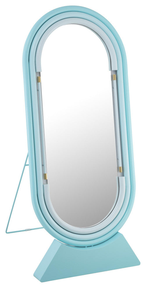 TOV Furniture Neon Floor Mirror in Blue