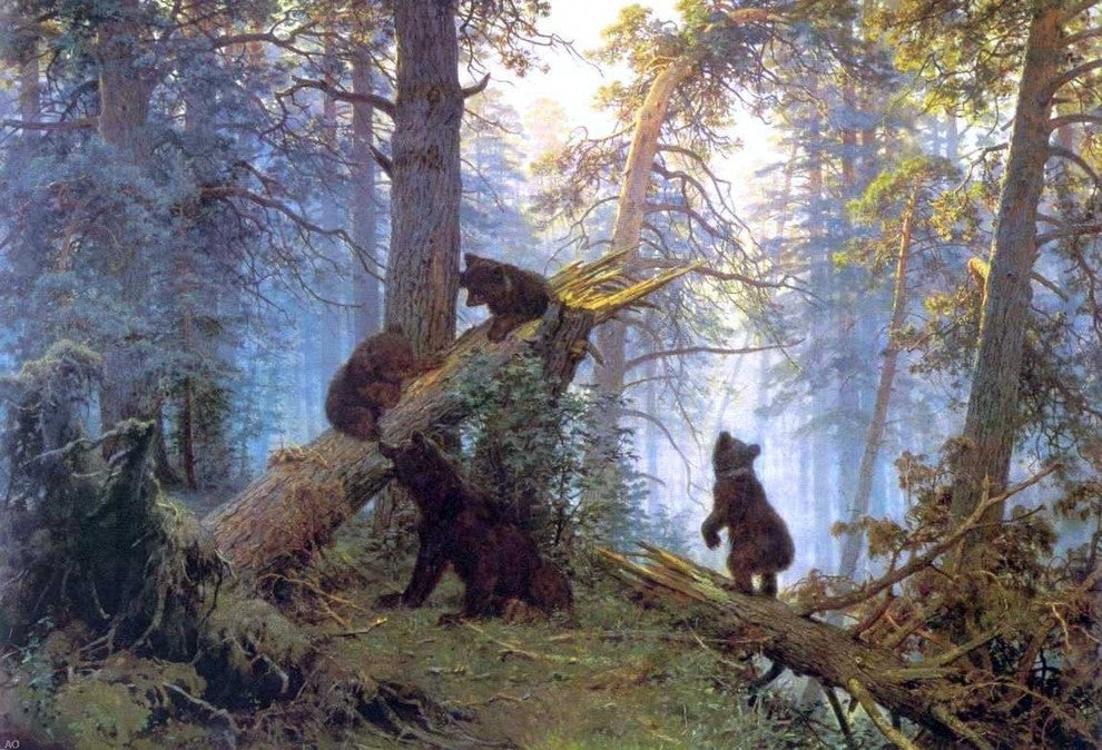 Ivan Ivanovich Shishkin Morning in Piny Wood, 18"x27" Wall Decal