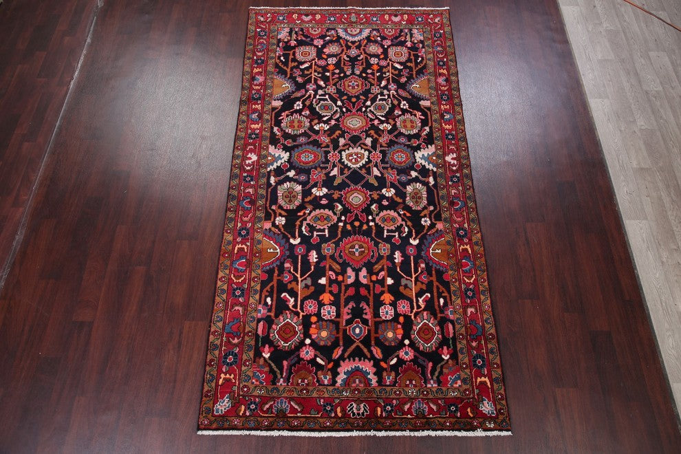 Consigned, Persian Nanaj Wool Hand-Knotted Oriental Area Rug, Blue, 10'3"X5'1"