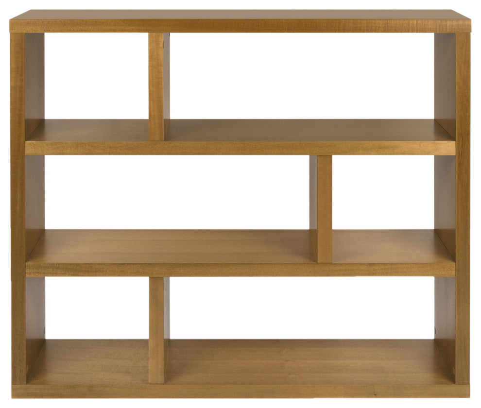 Contemporary Wood Low Book Shelf Display