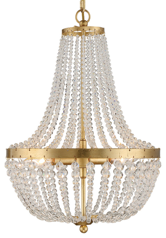 Crystorama 603-GA, 3-Light Chandelier, Antique Gold