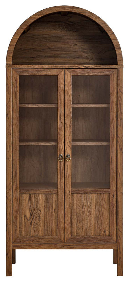 Tessa Tall Storage Display Cabinet - Walnut