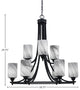 Paramount 9-Light Chandelier, Matte Black, 4" Onyx Swirl Glass