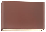 Ambiance Small Wide Rectangle Wall Sconce, Open, 10" , Canyon Clay, E26