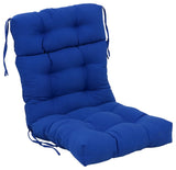 20-"x42" Solid Twill Tufted Chair Cushion Blue