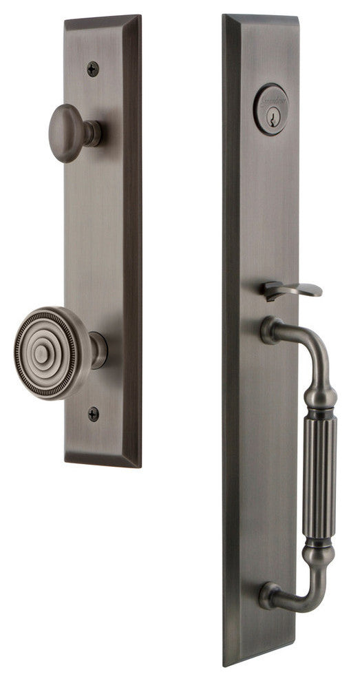 Fifth Avenue 1-Piece Dummy Handleset, F Grip and Soleil Knob, 849616