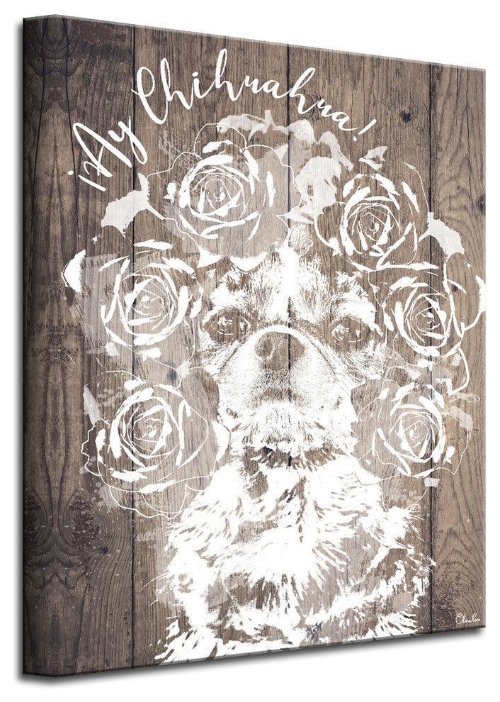 Ready2HangArt 'Ay Chihuahua' Wrapped Canvas Dog Wall Art, 30"x20"