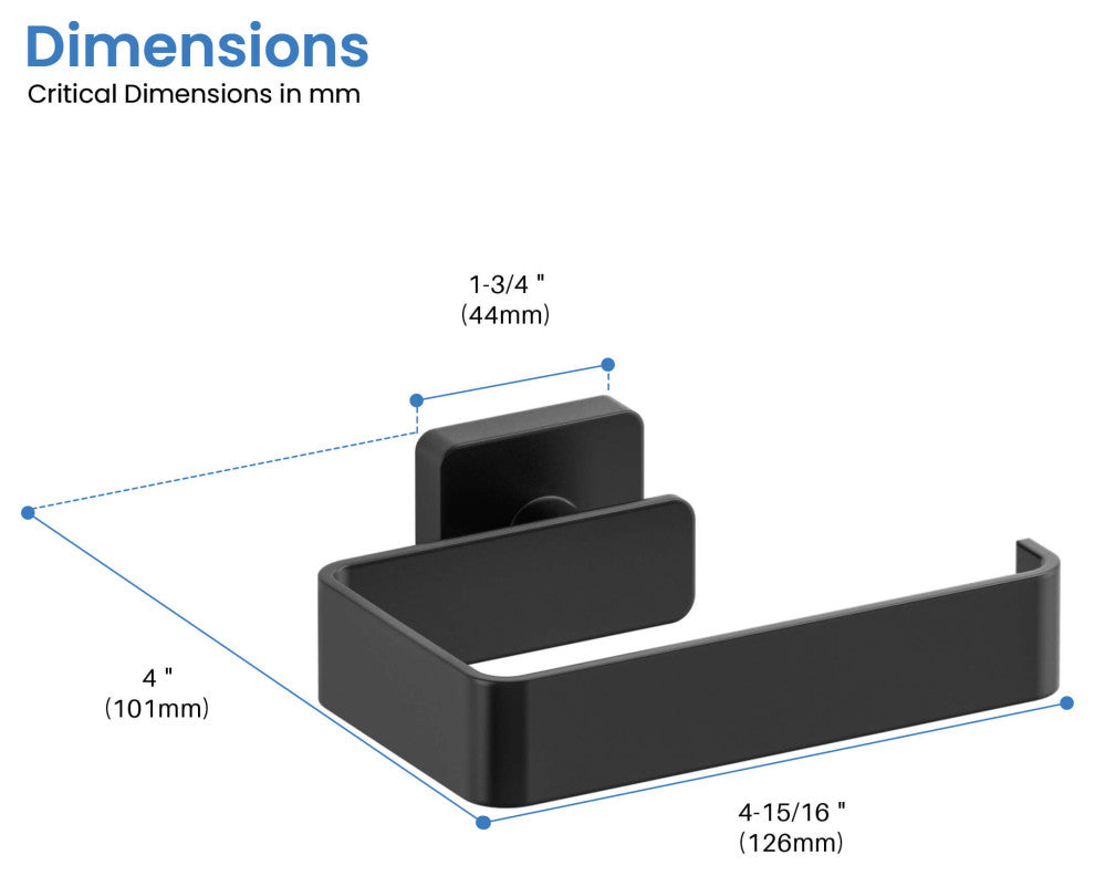 Blaze Bathroom Toilet Paper Holder, Matte Black