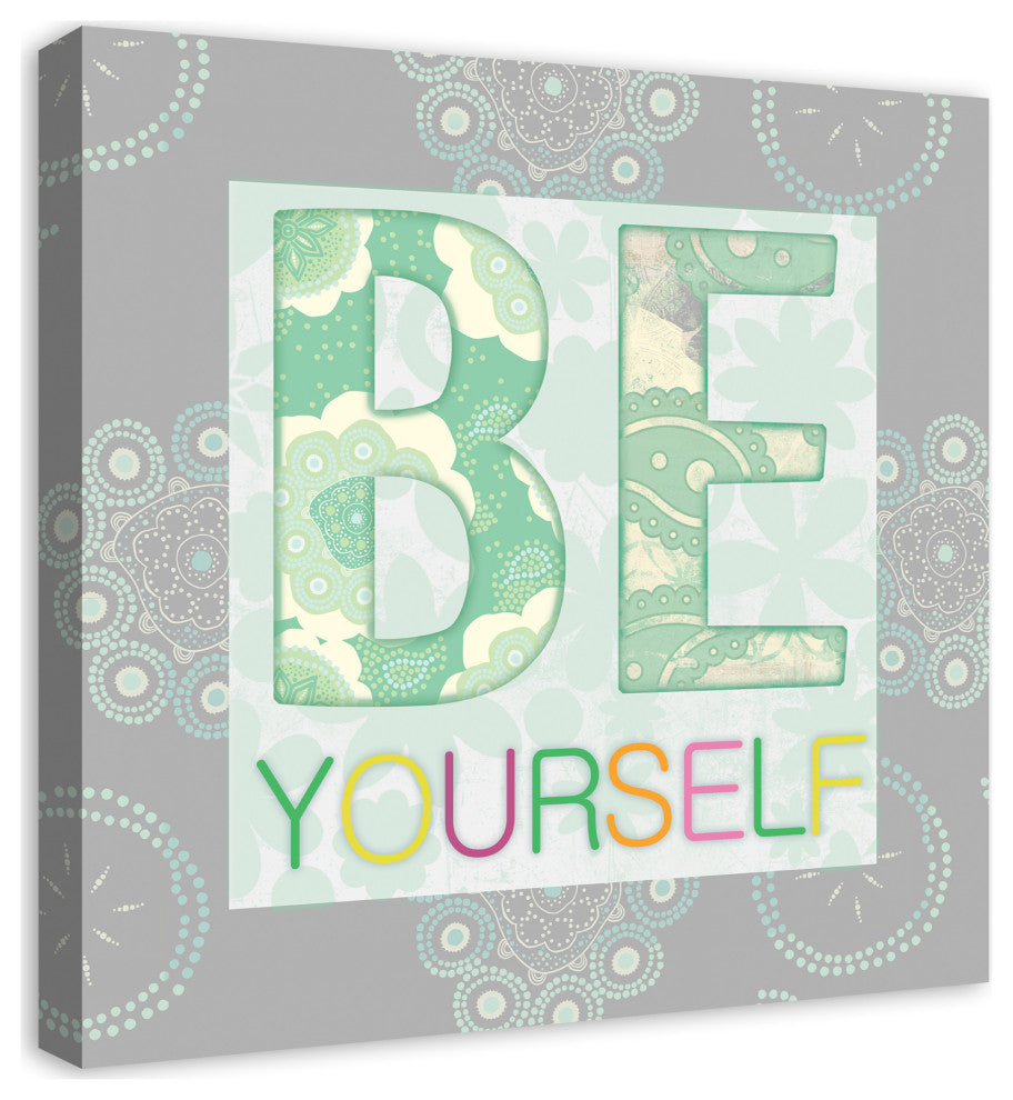 Be Yourself Teal 24x24 Canvas Wall Art
