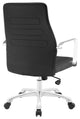 Modern Contemporary Aluminum Office Chair, Black Faux Leather