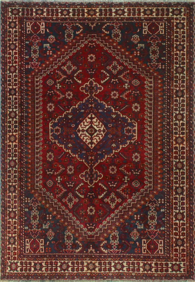 Fine Vintage Distressed Nabulung Red Rug