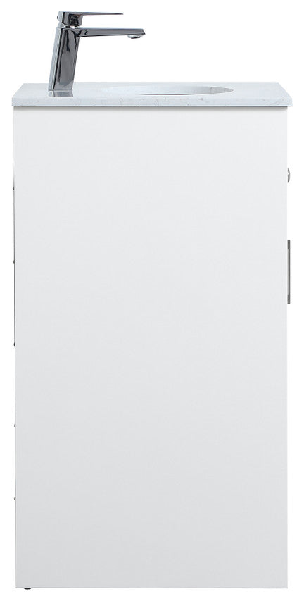 18" Single Bathroom Vanity, White