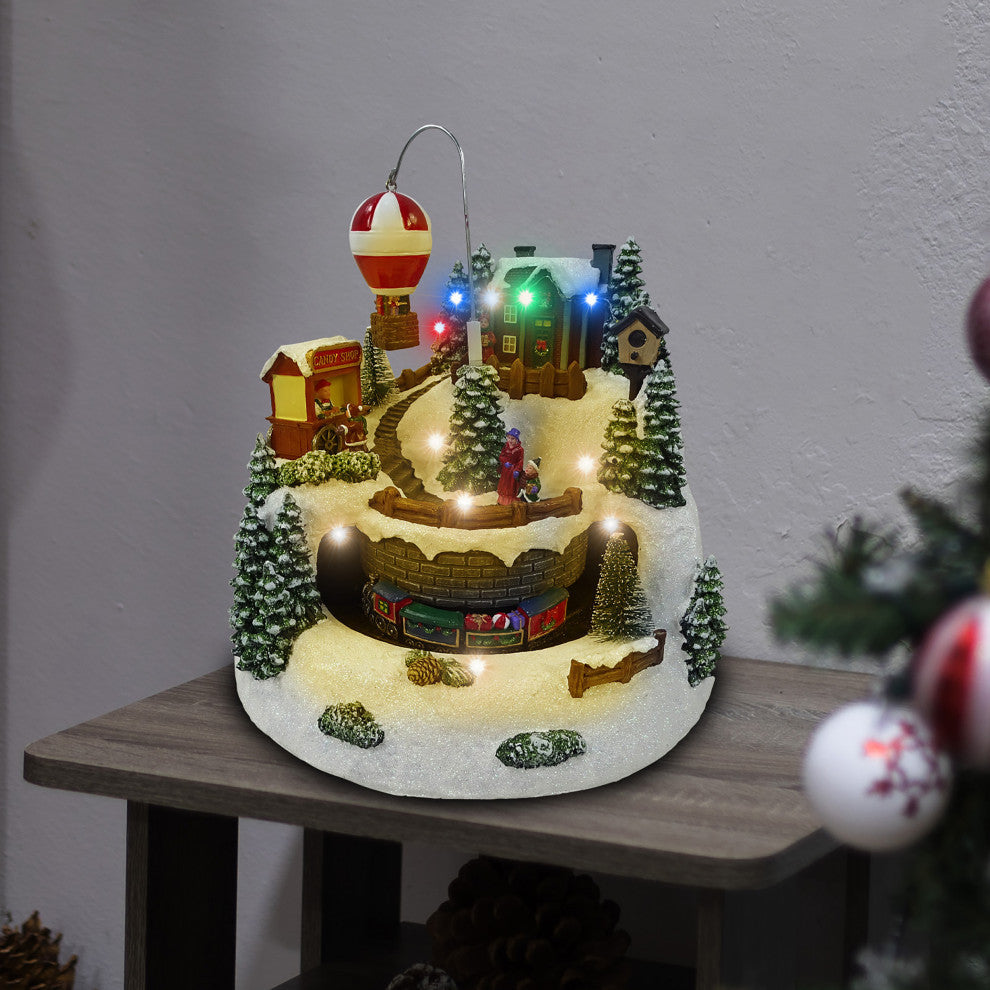 Animated Christmas Village Holiday Tabletop Decor