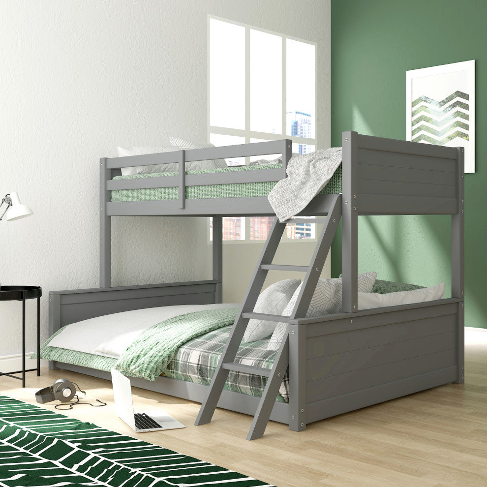 Hillsdale Capri Wood Twin Over Full Size Bunk Bed with Ladder