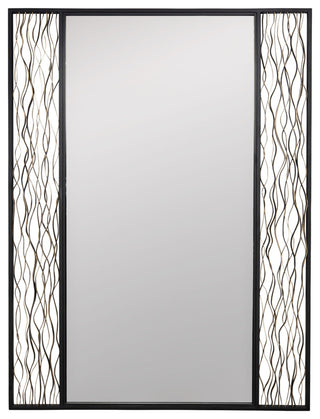 Estela 30x40 Rectangular Wall Mirror - Matte Black/French Gold