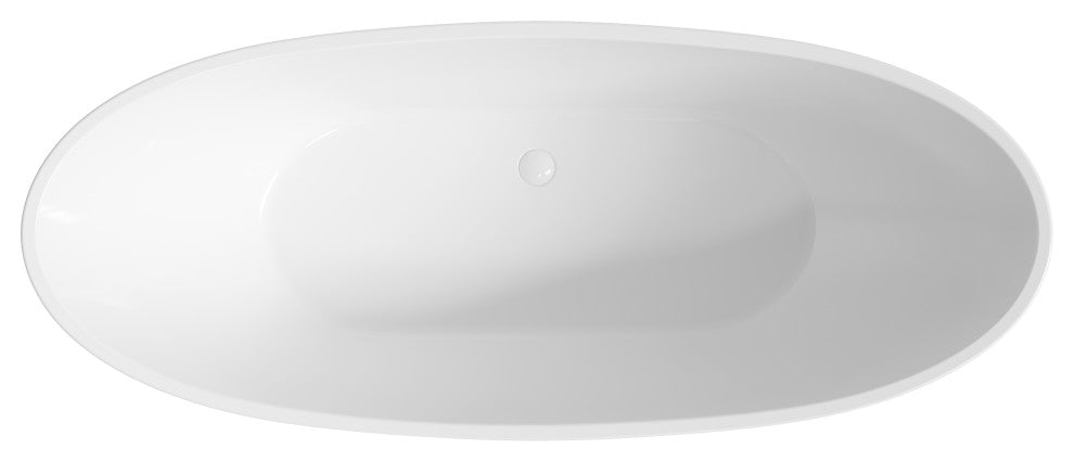 Perlato Roma Freestanding Soaking Tub, White, 67"