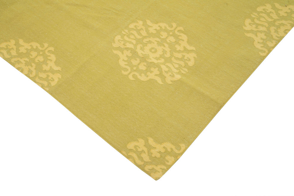 Rug N Carpet - Handmade Wool 7' 3'' x 13' 3'' Modern Design Dhurrie Kilim Rug