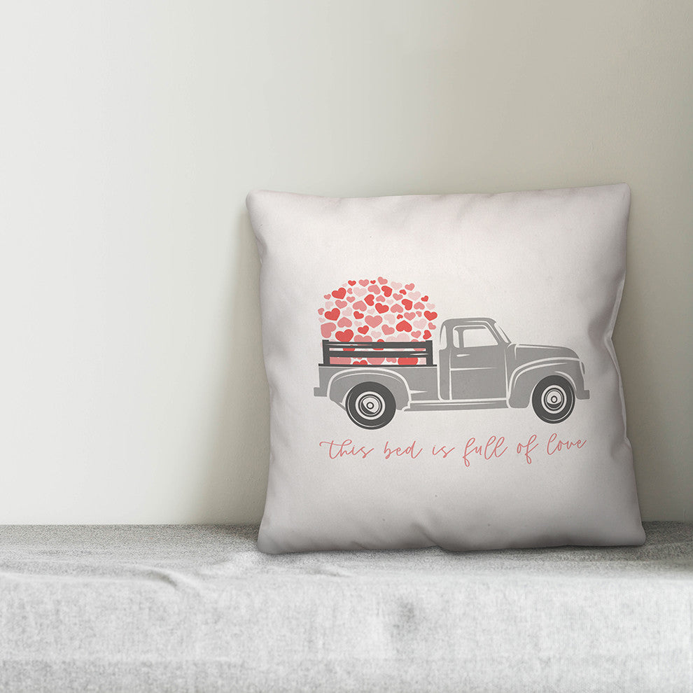 Love Truck  18x18 Throw Pillow