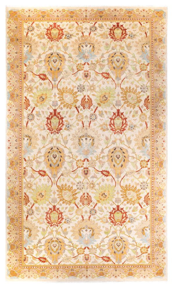 Eclectic, One-of-a-Kind Hand-Knotted Area Rug Ivory, 10' 2" x 17' 9"