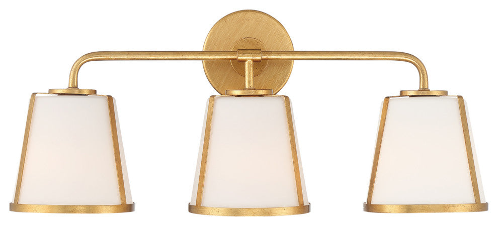 Crystorama FUL-913-GA Fulton 3-Light Antique Gold Bathroom Vanity