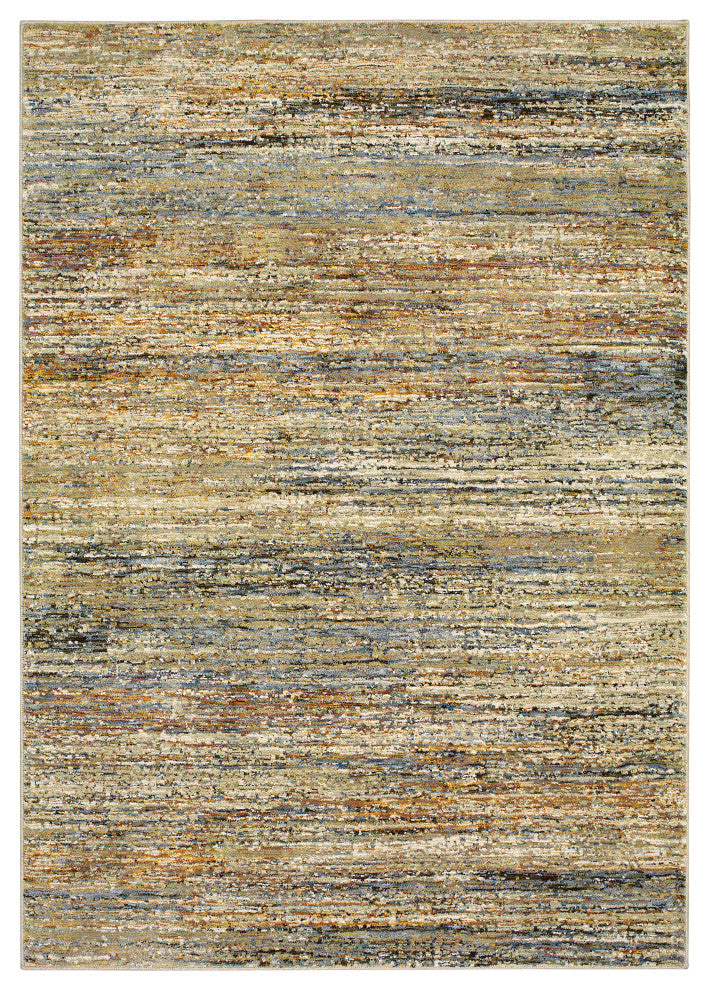 Aegina Soft Stripes Gold/Green Area Rug, 7'10"x10'10"