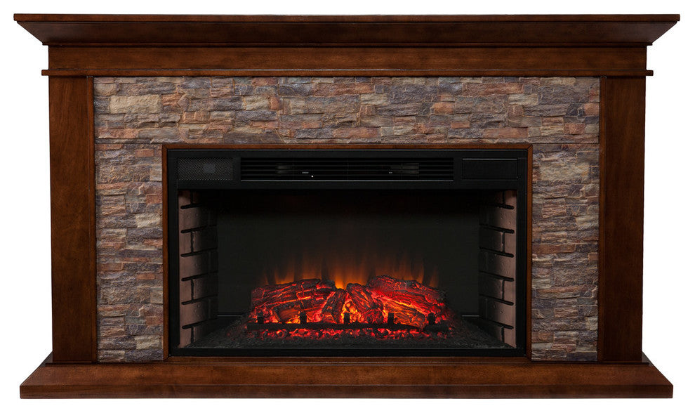 Springfield Simulated Stone Electric Fireplace