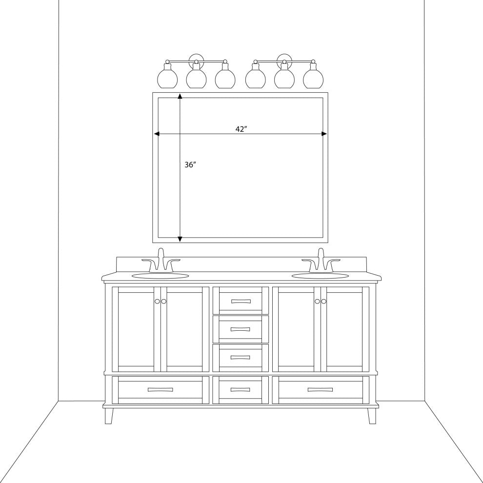 Ellis Framed Wall Mirror, Champagne Gold, 36"x42"