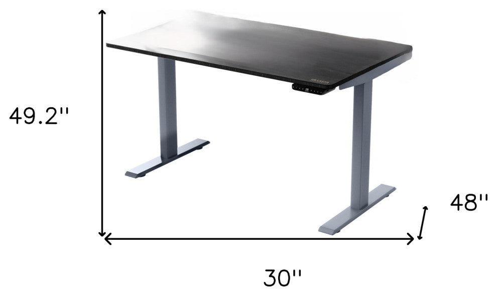 30" Adjustable Black and Gray Stainless Steel Standing Desk