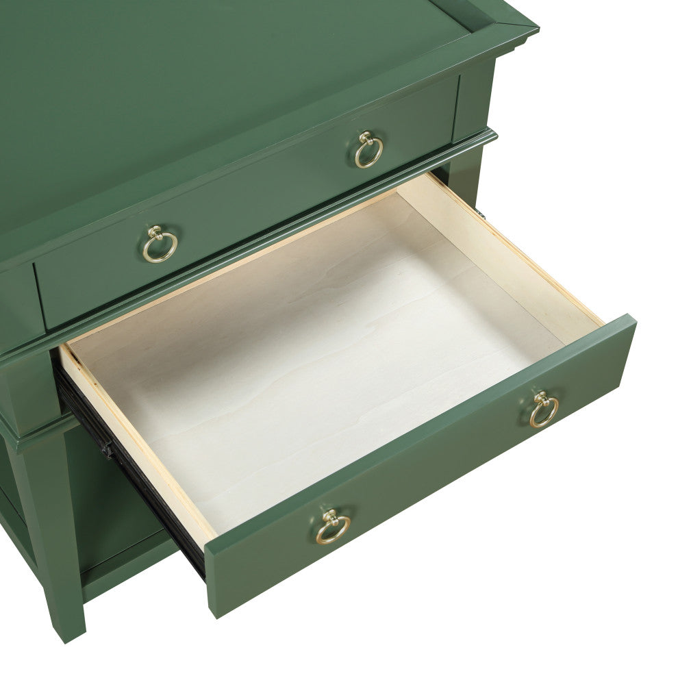Clara Vintage Green 2-Drawer Tray Top Nightstand