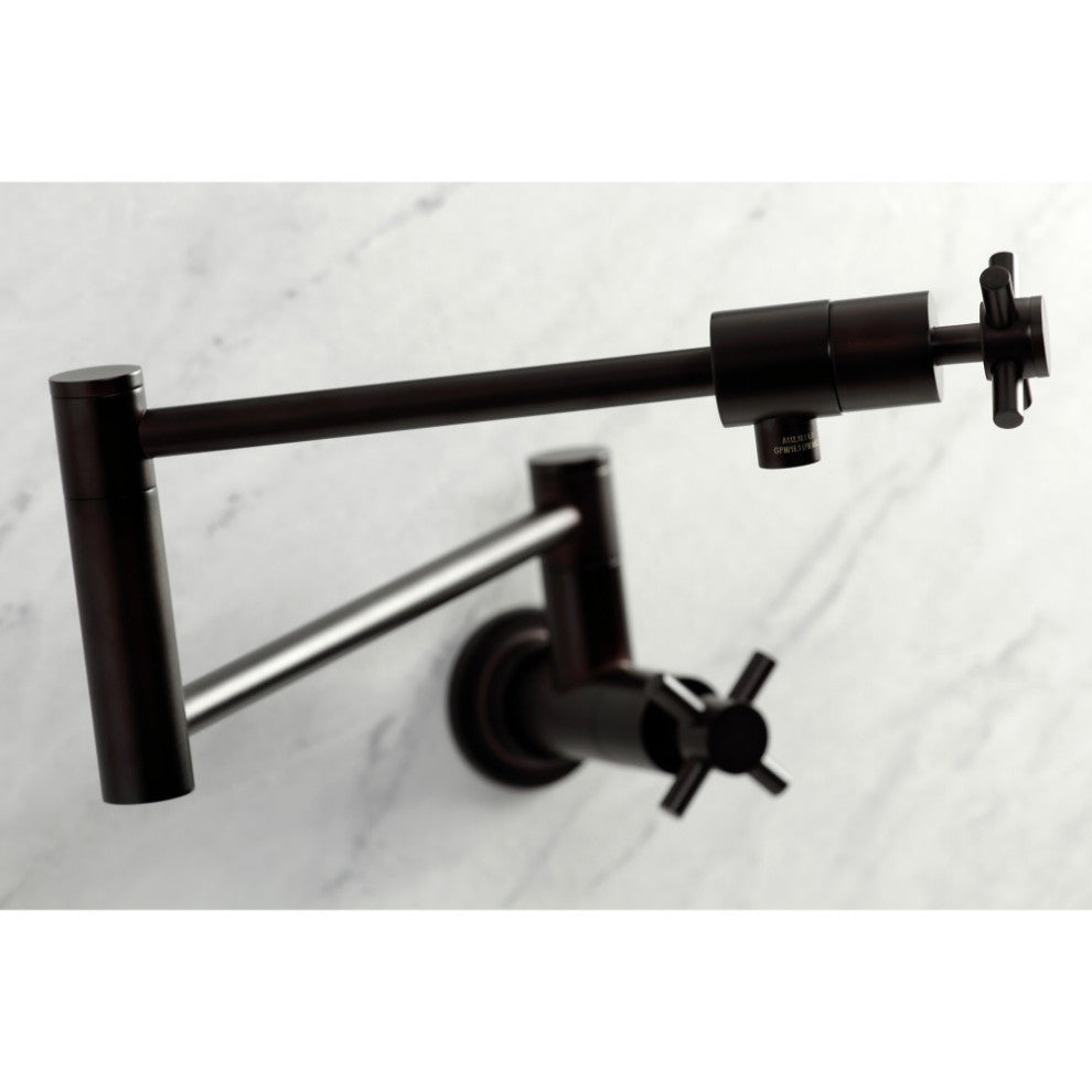 Kingston Brass KS4105DX Concord Wall Mount Pot Filler, Oil Rubbed Bronze