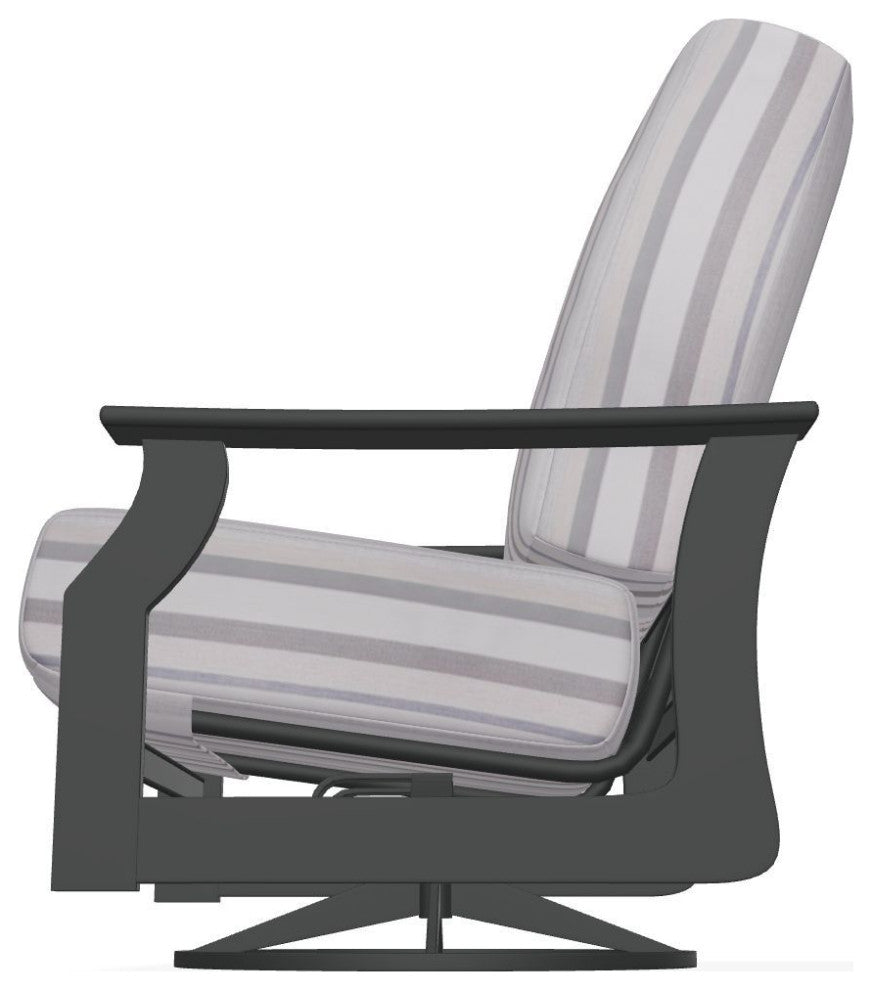 St. Catherine Deep Seat Outdoor Swivel Rocker, Sensory Dove/Graphite
