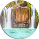 Dry Sap Waterfall, Photography Round Wall Art, 23"