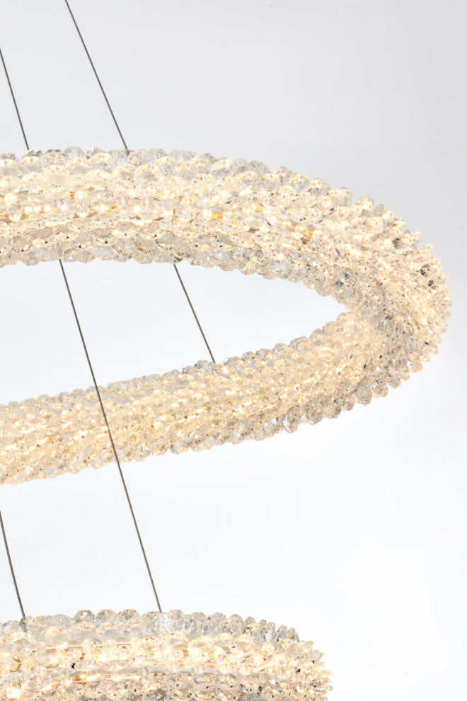 Elegant Lighting 3800G42L2 Bowen 42"W LED Crystal Ring Chandelier - Chrome
