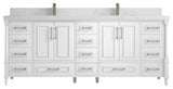 Aberdeen 84 Double Sink Bath Vanity in White 2" Empira Quartz