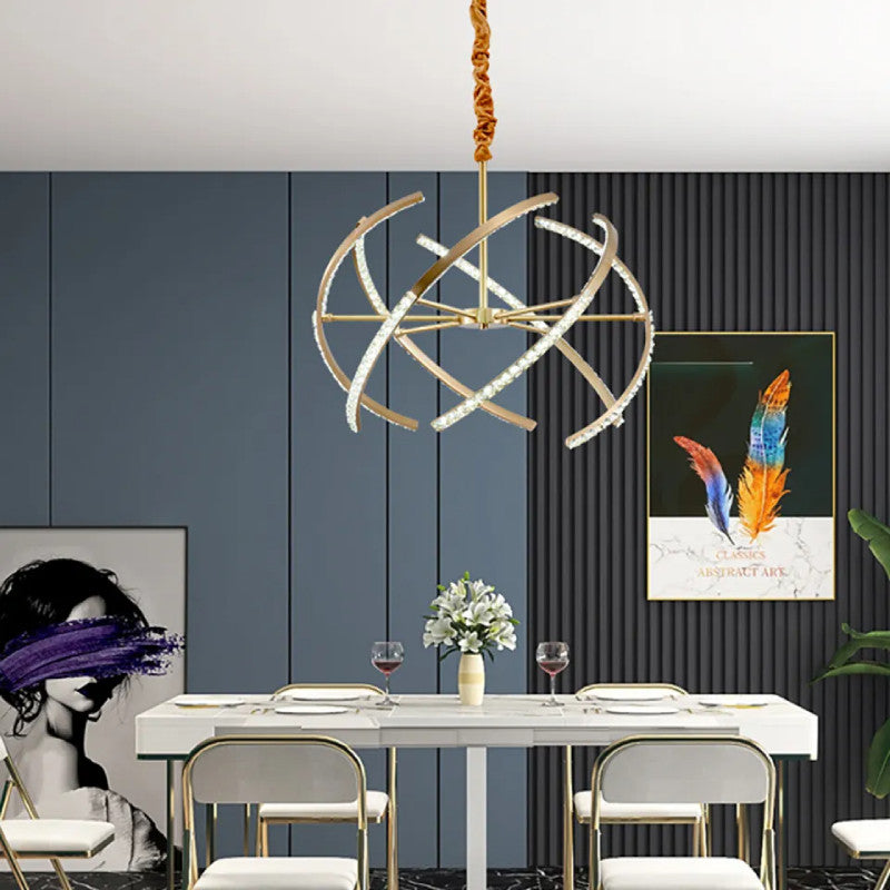 Arnasco | Creative Spherical Copper Crystal Chandelier, Colorful, 26''