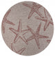 8" Round Red Starfish Indoor Outdoor Area Rug